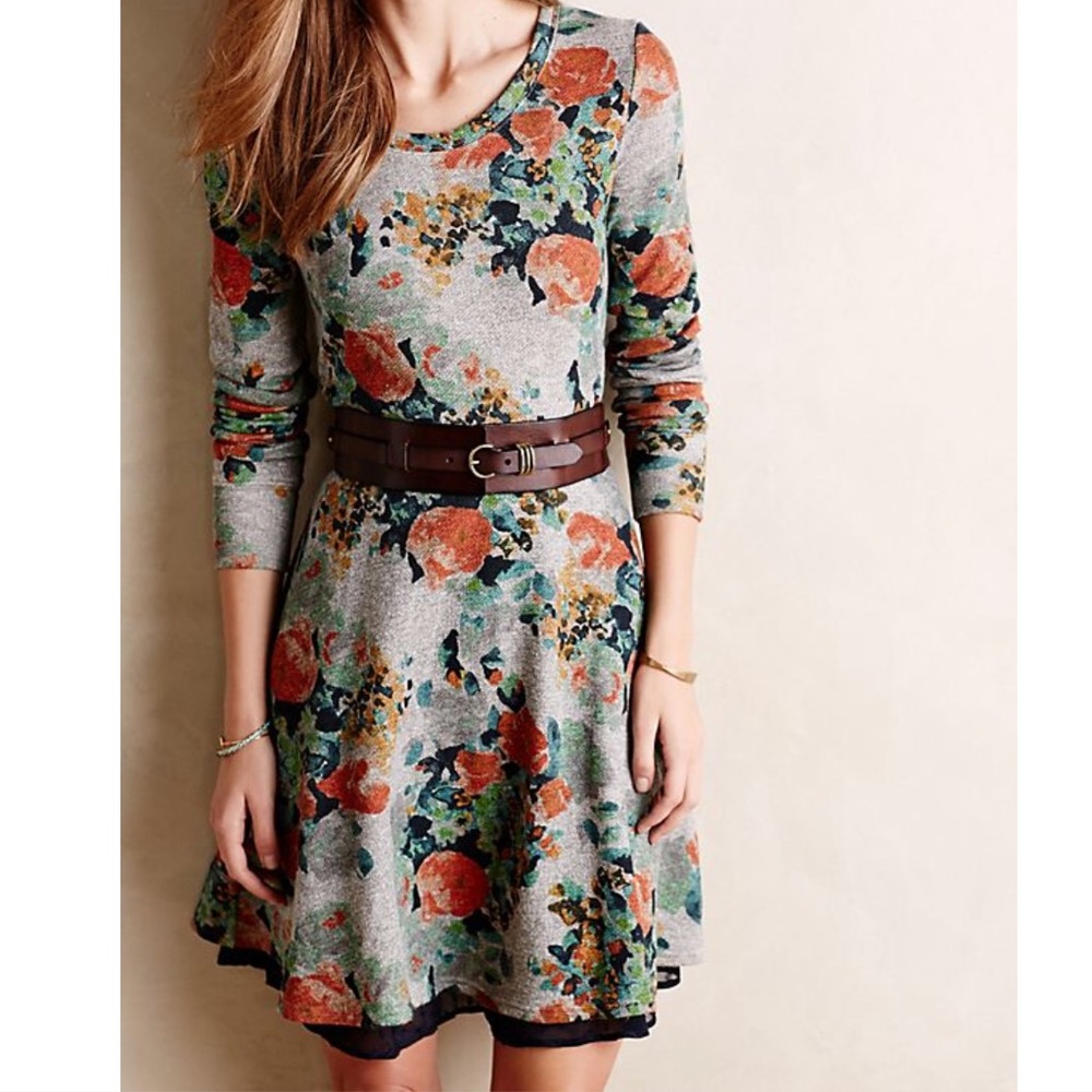 Floral Midi Dress with Belt
